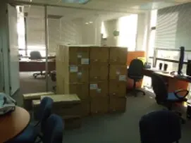 Mudanza con cajas, empaque y organización de carga
